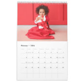 Vrolijke en heldere typografie Kerstfoto Kalender (Feb 2026)