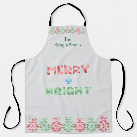 Vrolijke en heldere typografie Kerstmis Schort (Voorkant)