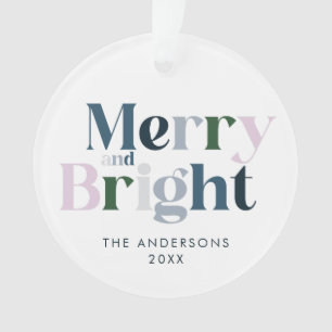 Vrolijke en heldere typografie Modern Kerstmis Ornament