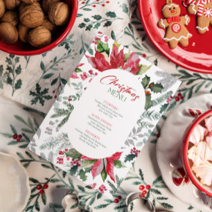 Vrolijke en heldere Waterverf kerstbotanicals Kaart