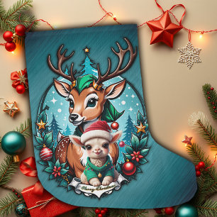 Vrolijke en uitnodigende kerstillustratie grote kerstsok