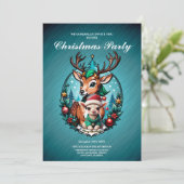 Vrolijke en uitnodigende kerstillustratie kaart (Staand voorkant)