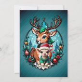 Vrolijke en uitnodigende kerstillustratie kaart (Achterkant)