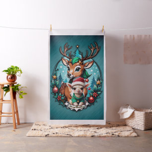 Vrolijke en uitnodigende kerstillustratie stof