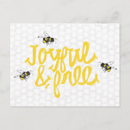 Vrolijke en vrije bijen briefkaart