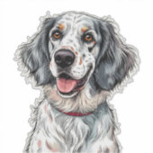 Vrolijke Engelse Setter-hond Sticker (Voorkant)