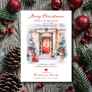 Vrolijke Entree Kerst Nieuwe Huis Verhuizen Aankondiging