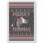 Vrolijke Fishmas voor Kerstmis Sticker (Voorkant)