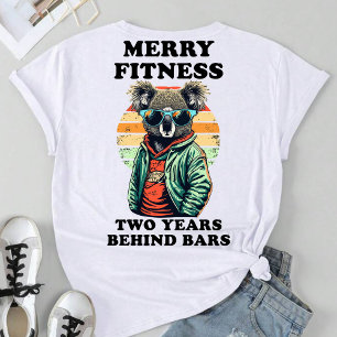 Vrolijke fitness en een vrolijke nieuwe achterste  t-shirt