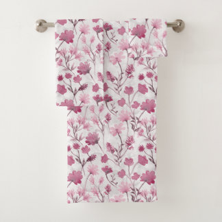 Vrolijke Flora Badhanddoekenset - Roos Bad Handdoek