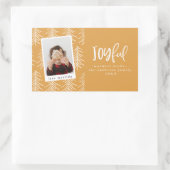 Vrolijke foto en kerstboom vakantie gunst rechthoekige sticker (Tas)