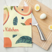 Vrolijke Fruit Karakters in Waterverf Theedoek (Quarter Fold)