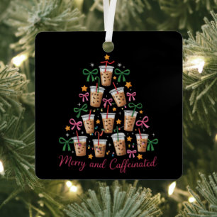 Vrolijke & GeCaffeïneerde Kerstmis Coquette Koffie Metalen Ornament