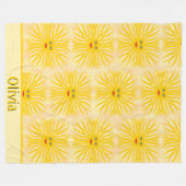 Vrolijke geel rode zon gezicht Kinder Patroon Fleece Deken (Voorkant (Horizontaal))