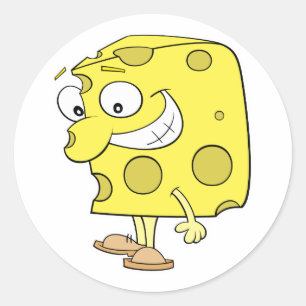 vrolijke gekke zwitserse cartoon ronde sticker