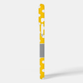 Vrolijke Gele en Grijze Polka Dot Monogram Case-Mate iPhone Case (Achterkant / Links)