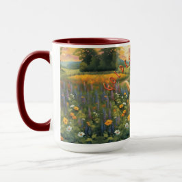 Vrolijke Golden Retriever Frolicking bij Sunrise Mok