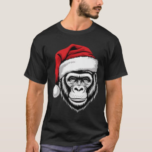 Vrolijke Gorilla Santa op Gorilla Christmas T-shirt