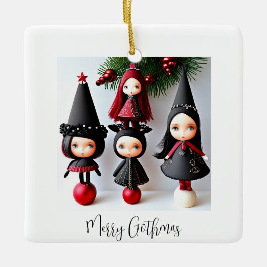 "Vrolijke Gothmas" Keramisch Ornament (Voorkant)