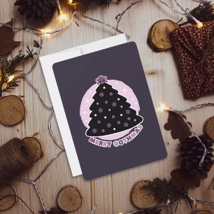 Vrolijke Gothmas Paars Feestdagenkaart
