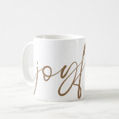 Vrolijke Gouden Kalligrafie Naam Wit Koffiemok (Voorkant links)