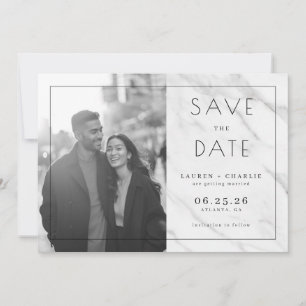 Vrolijke Grijswaarden Moderne Foto Save The Date