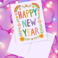 Vrolijke grillige HAPPY NEW YEAR Handlettering