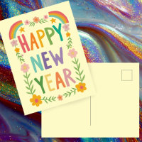 Vrolijke grillige HAPPY NEW YEAR Handlettering