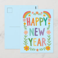 Vrolijke grillige HAPPY NEW YEAR Handlettering