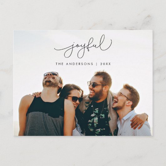 Vrolijke groet, vrolijke kerst familiefoto briefkaart (Voorkant)