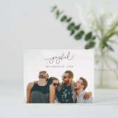 Vrolijke groet, vrolijke kerst familiefoto briefkaart (Staand voorkant)