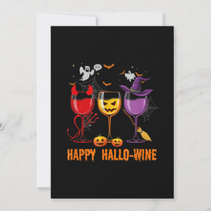 vrolijke hallo-wijn grappige drink van halloween-g feestdagenkaart