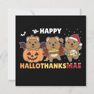 Vrolijke Hallothanksmas Quokkas Kerstmis Quokka Ui Kaart