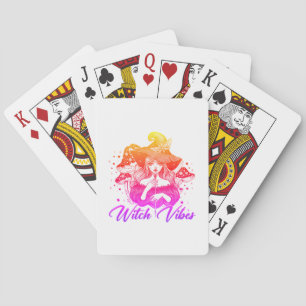 vrolijke Halloween heksenvibes Pokerkaarten