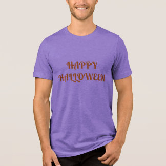 Vrolijke Halloween Vrouwen Oranje Zwart Tri-Blend Shirt