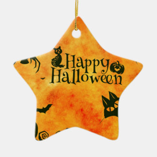 vrolijke hallowenkat keramisch ornament