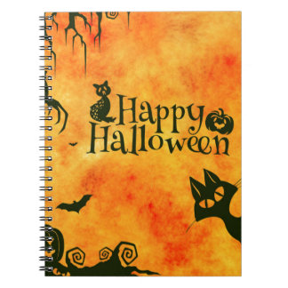 vrolijke hallowenkat notitieboek
