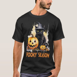 vrolijke hallowenkat t-shirt