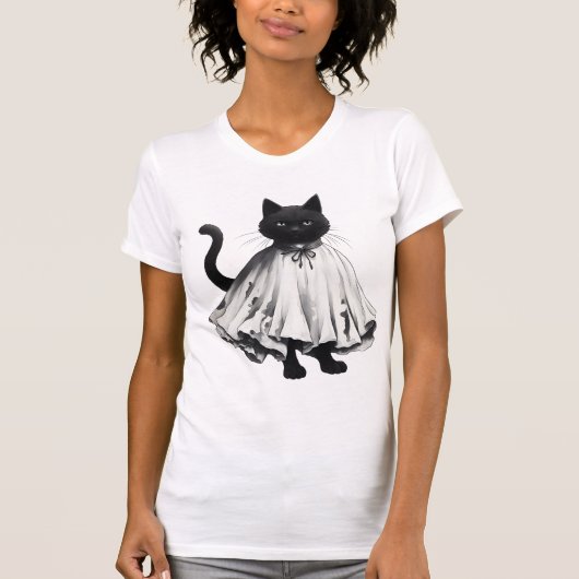 vrolijke hallowenkat t-shirt (Voorkant)