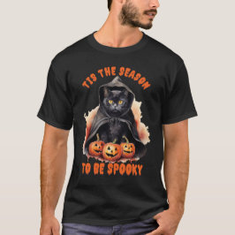vrolijke hallowenkat t-shirt