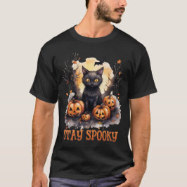 vrolijke hallowenkat t-shirt