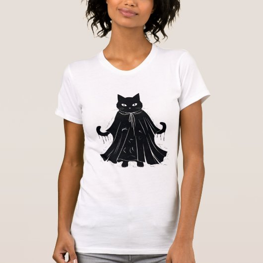 vrolijke hallowenkat t-shirt (Voorkant)
