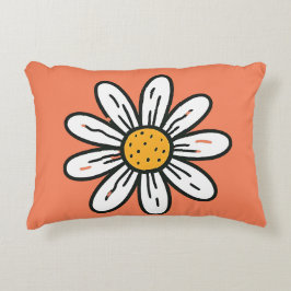 Vrolijke Hand-Drawn Daisy Cushion Retro y'l Style Accent Kussen