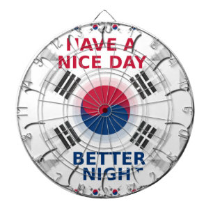 Vrolijke "Have a Nice Day" Koreaanse vlag Art Desi Dartbord