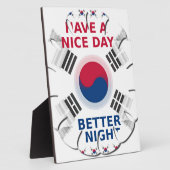 Vrolijke "Have a Nice Day" Koreaanse vlag Art ontw Fotoplaat (Zijkant)