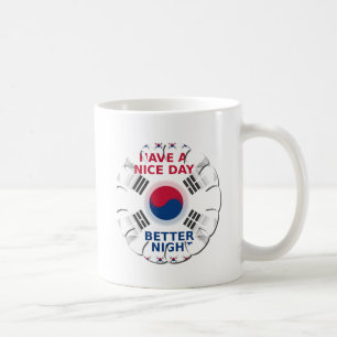 Vrolijke "Have a Nice Day" Koreaanse vlag Art ontw Koffiemok