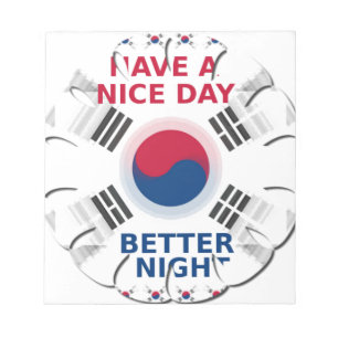 Vrolijke "Have a Nice Day" Koreaanse vlag Art ontw Notitieblok