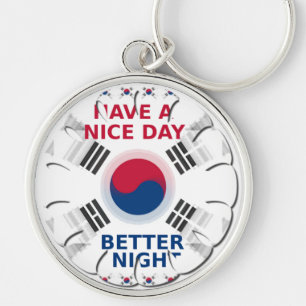 Vrolijke "Have a Nice Day" Koreaanse vlag Art ontw Sleutelhanger