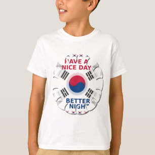 Vrolijke "Have a Nice Day" Koreaanse vlag Art ontw T-shirt