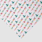 Vrolijke & heldere kerstbomen kleurrijke retro let tissuepapier (Detail)